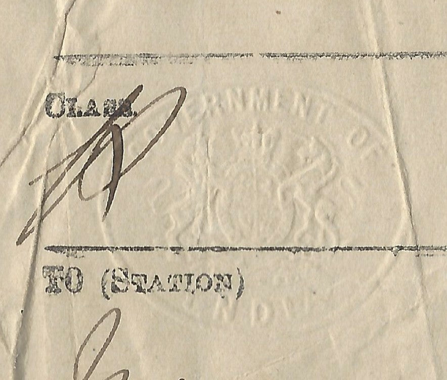 India 1877 OFFICIAL telegraph receipt with QV 1R Die 2 used OOJEIN to Mundsore