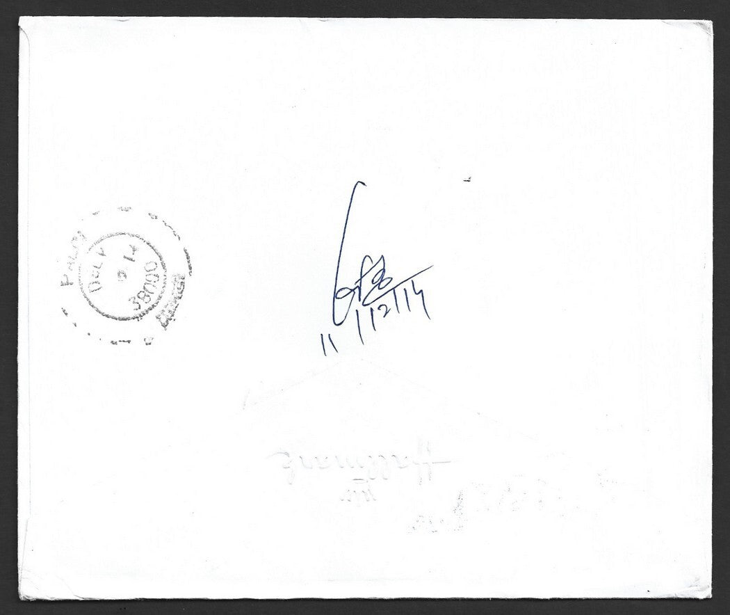 GB £1.28 Snowman single franked RTS cover to India