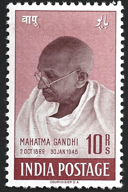 India 1948 Gandhi 10 Rupees MNH