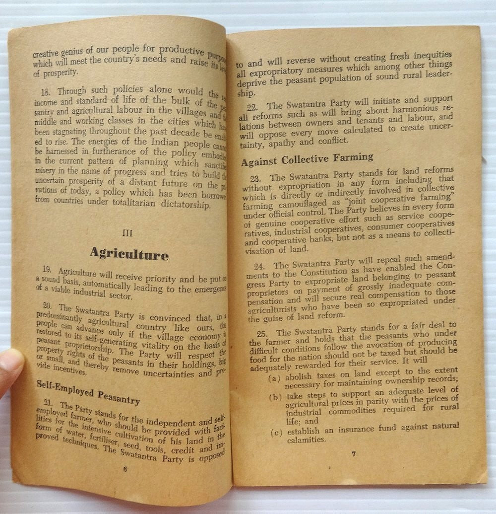 India 1962 Swatantra Party manifesto