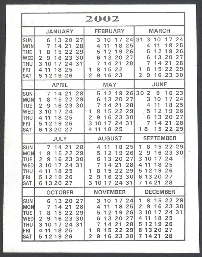 AOP2 India Bollywood 2002 Pocket Calendar - DIA MIRZA & SALMAN KHAN