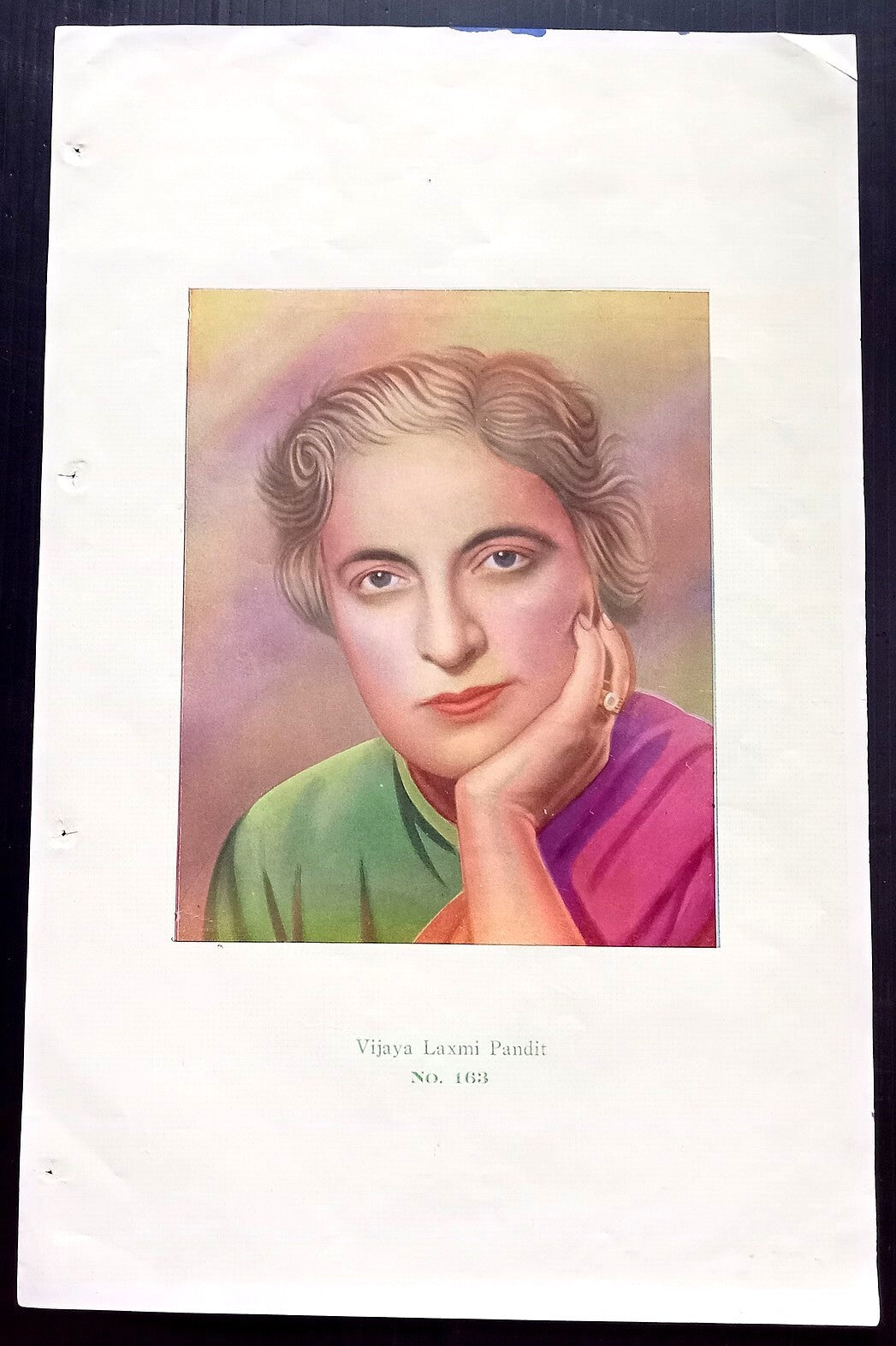 AOP India vintage patriotic calendar sample poster 1950s Vijaya Laxmi Pandit R