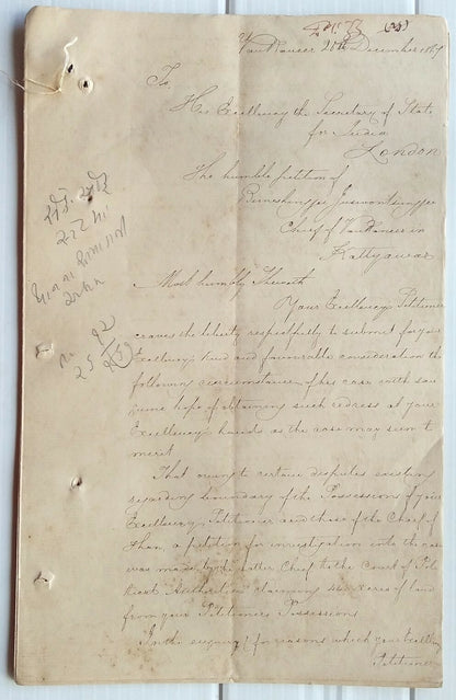 India 1867 correspondence to the Secretary of State for India, London, etc.