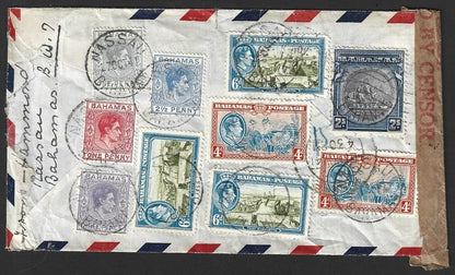 Bahamas 1931-46 2s indigo Great Seal of Bahamas on cover to India. SG 131 £550+