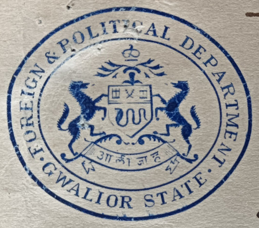 India 1945 crested letter FOREIGN & POLITICAL DEPARTMENT / GWALIOR