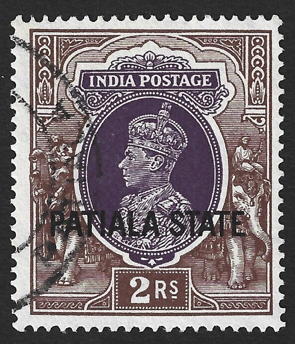 India PATIALA STATE KGVI 1937-38 2R fine used. SG 93 £190