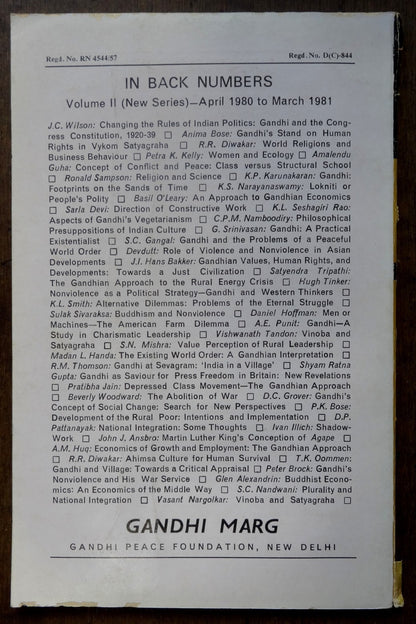 Gandhi Marg by Gandhi Peace Foundation March 1982 issue 42pgs India