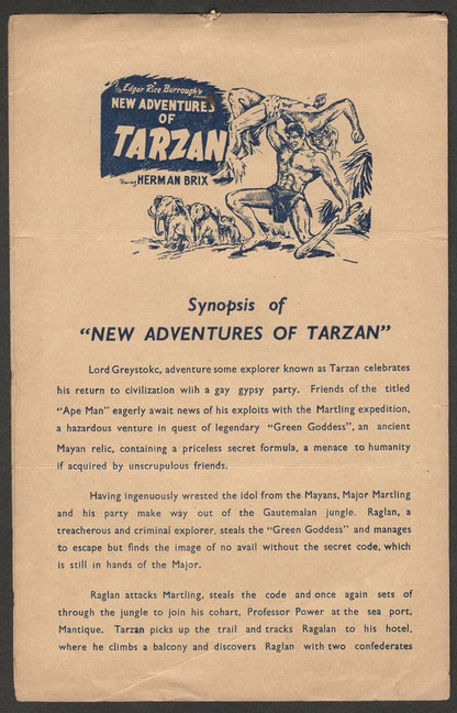 (AOP) NEW ADVENTURES OF TARZAN ***Herman Brix vintage India herald