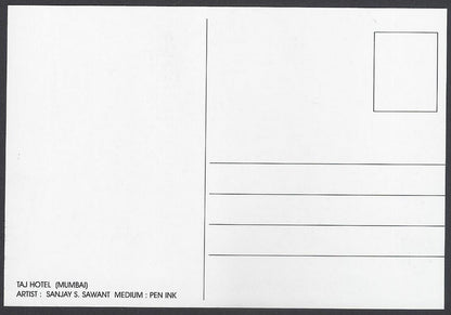 AOP India BOMBAY sketch postcard TAJ HOTEL