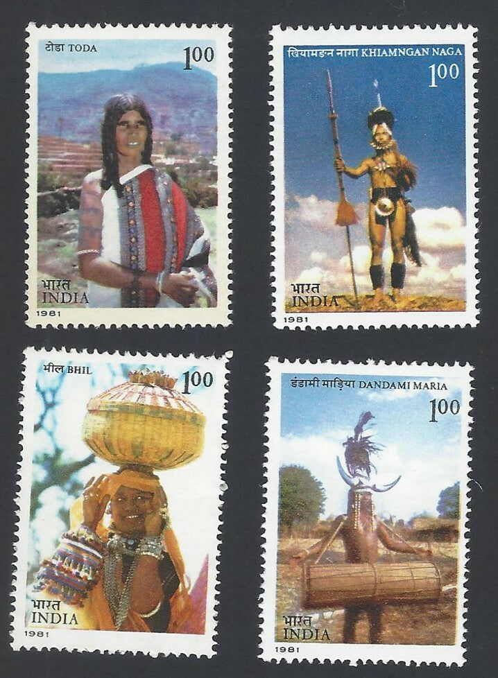 India 1981 Tribes of India set of 4 MNH	