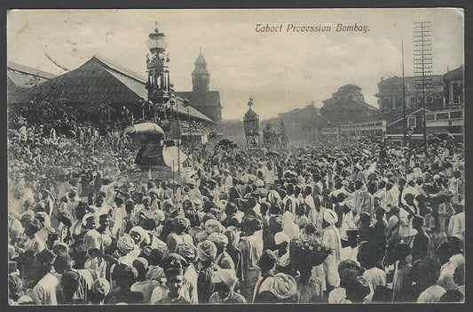 India BOMBAY postcard Toboot Procession 1909 to Argentina