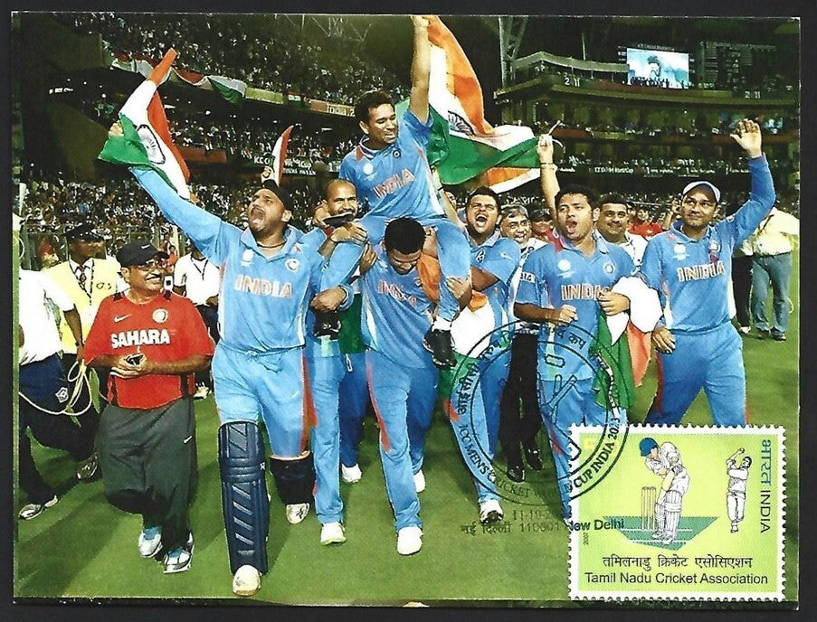 India 2023 ICC Cricket World Cup postcard INDIA TEAM