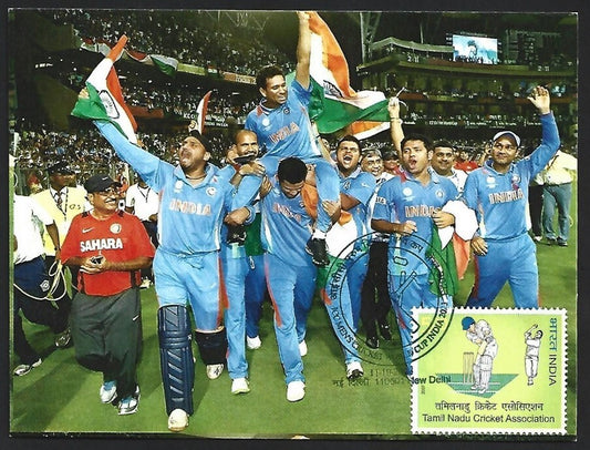 India 2023 ICC Cricket World Cup postcard INDIA TEAM