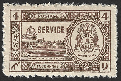 India Bhopal State 1944-7 4as Be Nazir Palace MNH SG O349