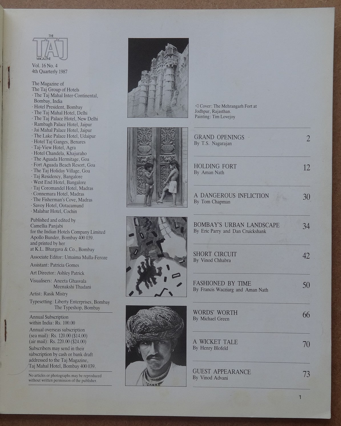 India Taj Mahal Hotel in-house magazine TAJ 1987-1988 (4)