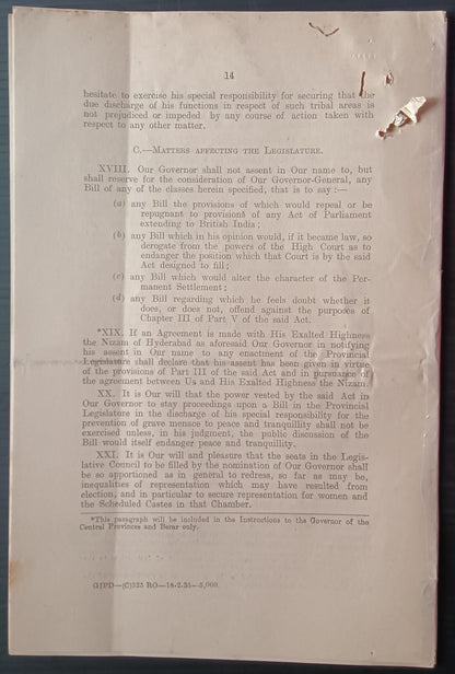 India 1935 THE GOVERNMENT OF INDIA BILL