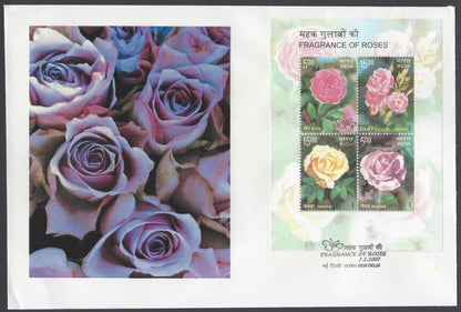 AOP India 2007 Fragrance of Roses MS FDC First Day cover Set of 20