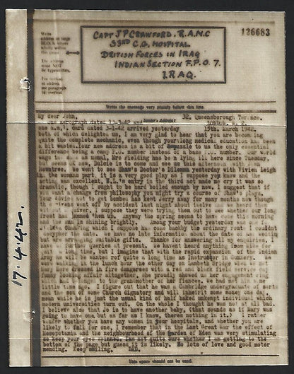 WW2 Airgraphs to India Force in Iraq (5)