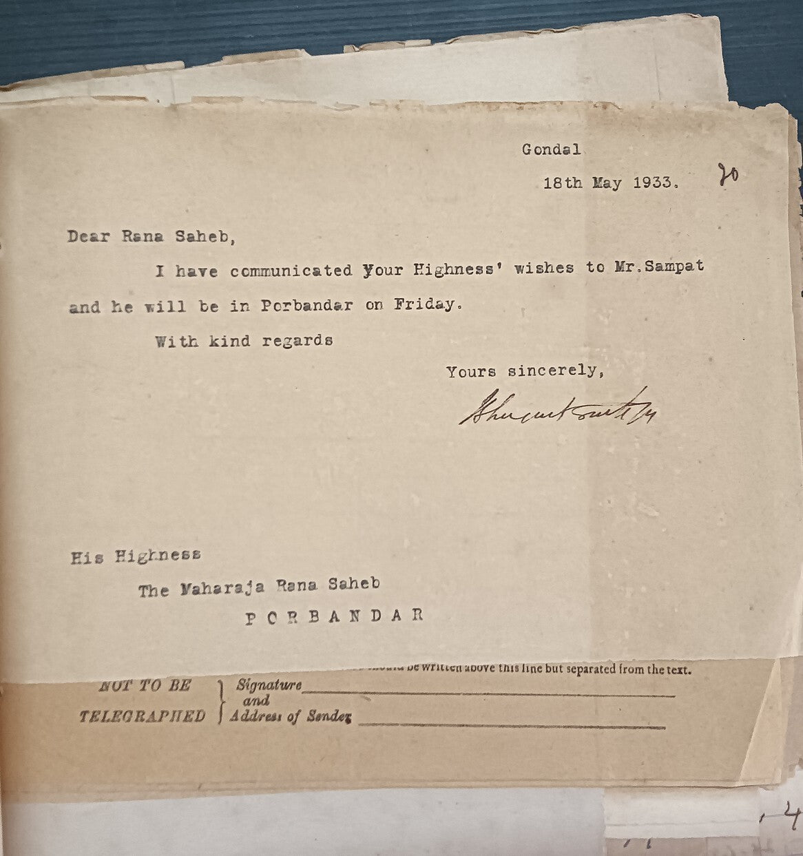 India 1933 Gondal Porbandar Dispute correspondence incl. 20 signed by Maharajas