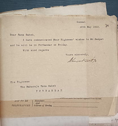 India 1933 Gondal Porbandar Dispute correspondence incl. 20 signed by Maharajas