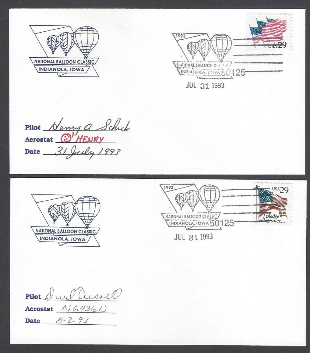 National Balloon Classic, Indianola 1993 covers signed by Pilots (5)