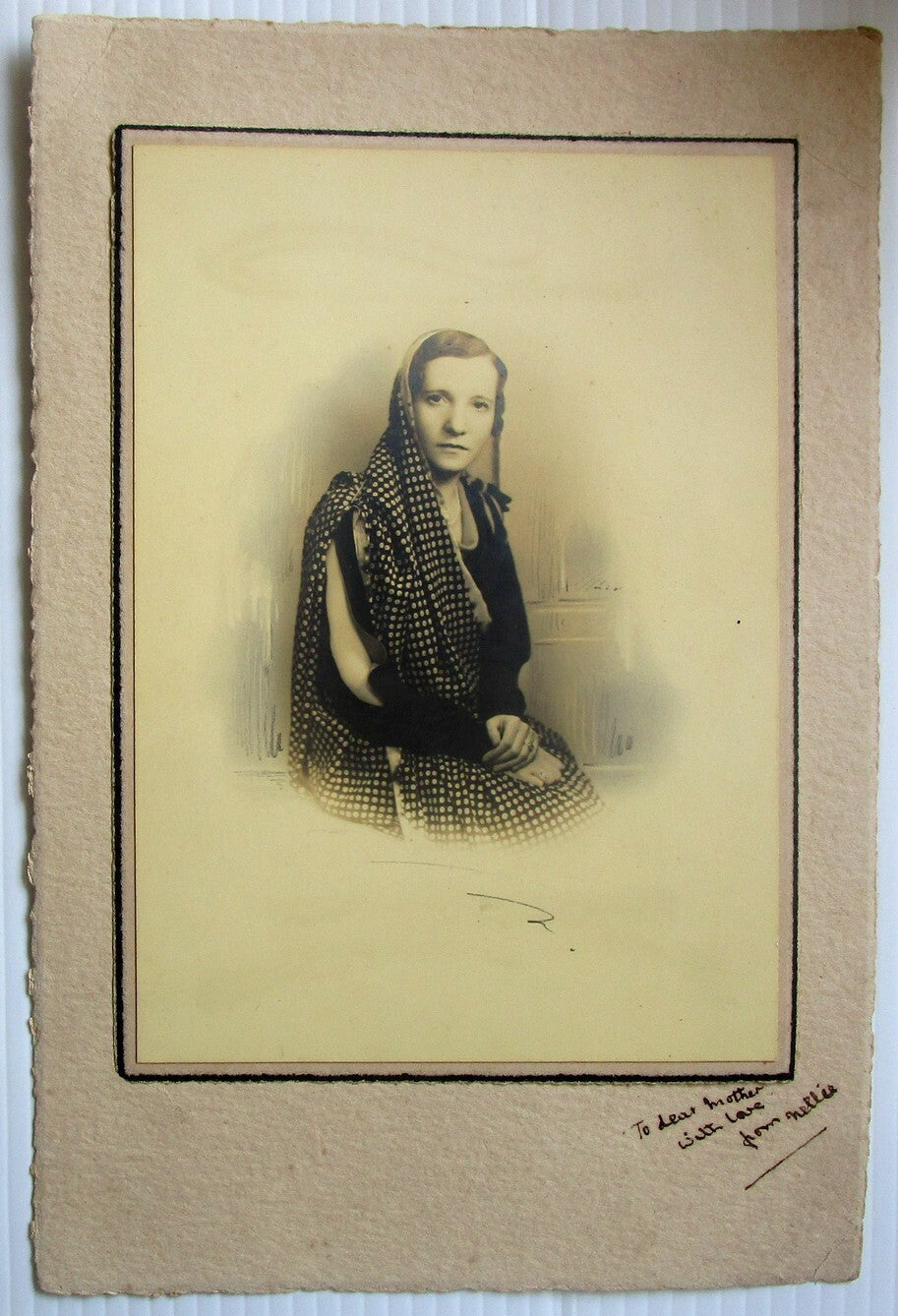 Nellie Sen Gupta Freedom Fighter India c1910 mounted photo hand inscribed/signed