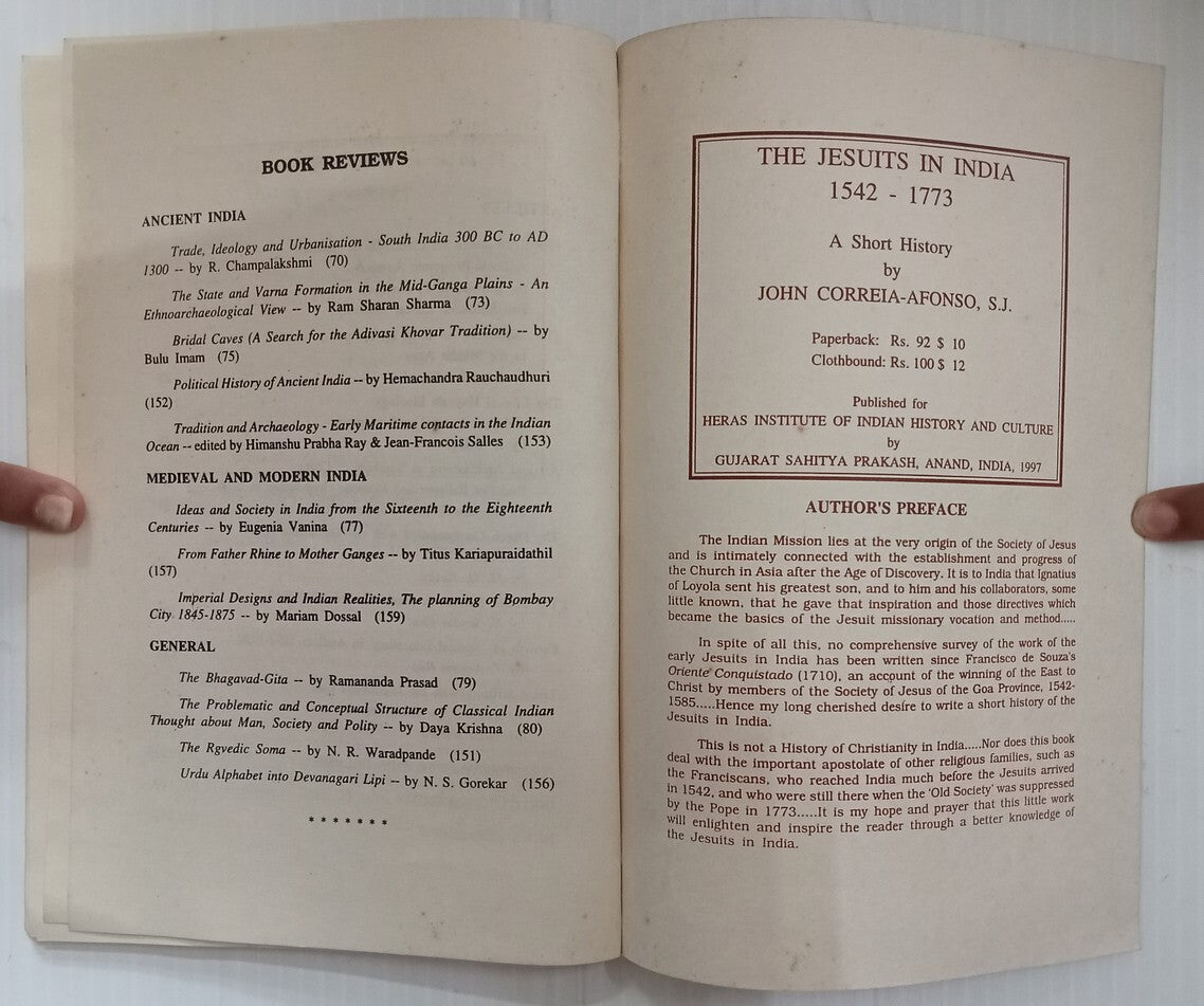 AOP India Indica Heras Institute of Indian History & Culture Journal 1997