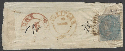 AOPIMT India QV 1/2a blue on 1880s cover