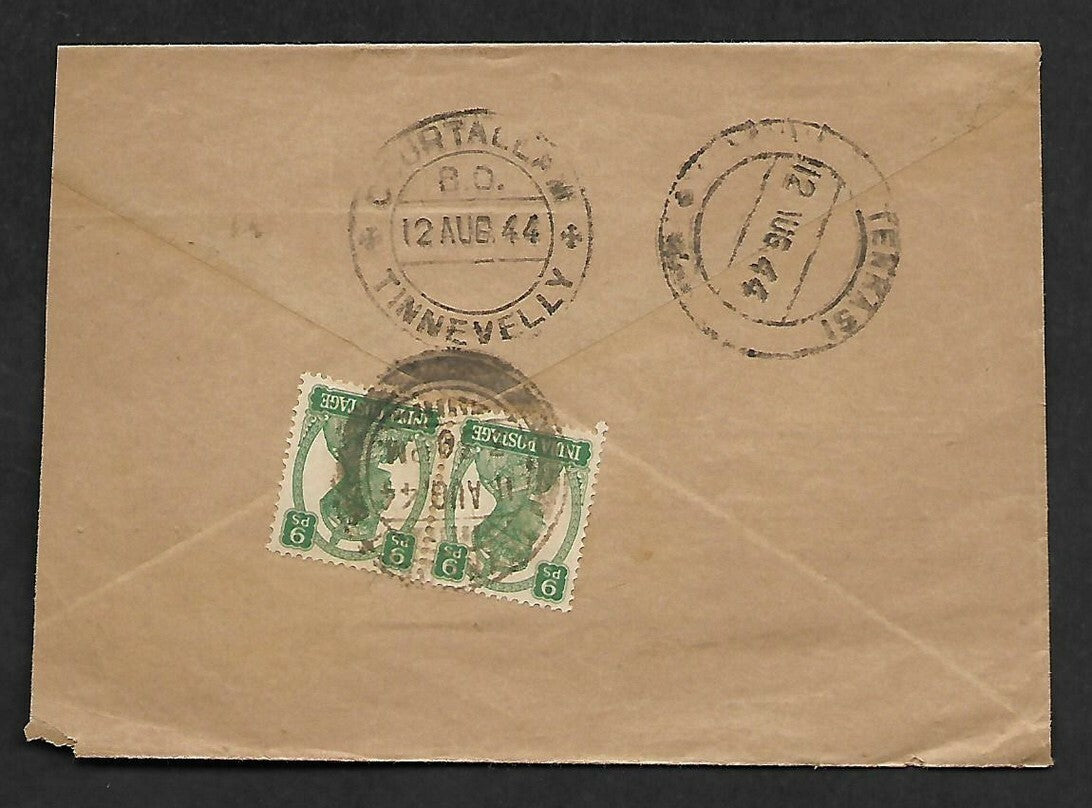 India 1944 illustrated advertisement cover FAMOUS ASTRLOGER Pandit Kaliyur