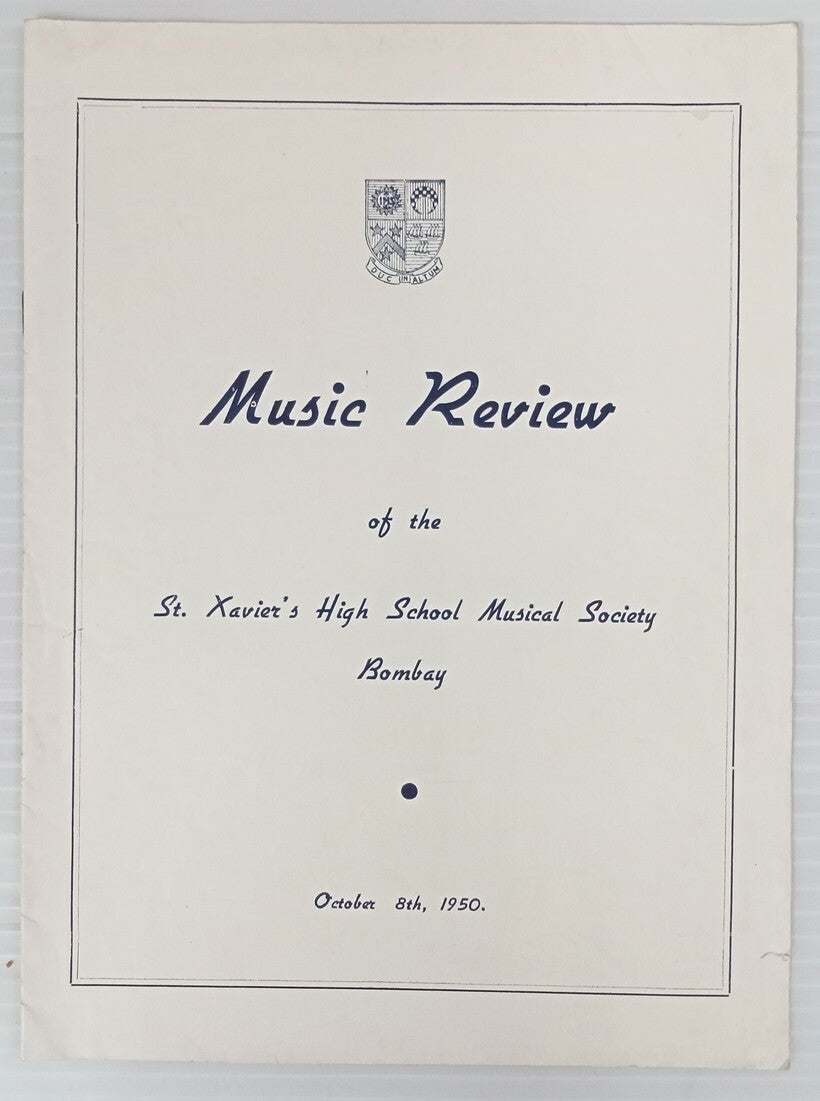 India MUSIC REVIEW ST. Xavier's School Musical Society Bombay October 8th, 1950