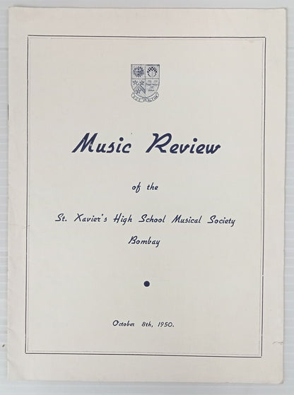 India MUSIC REVIEW ST. Xavier's School Musical Society Bombay October 8th, 1950