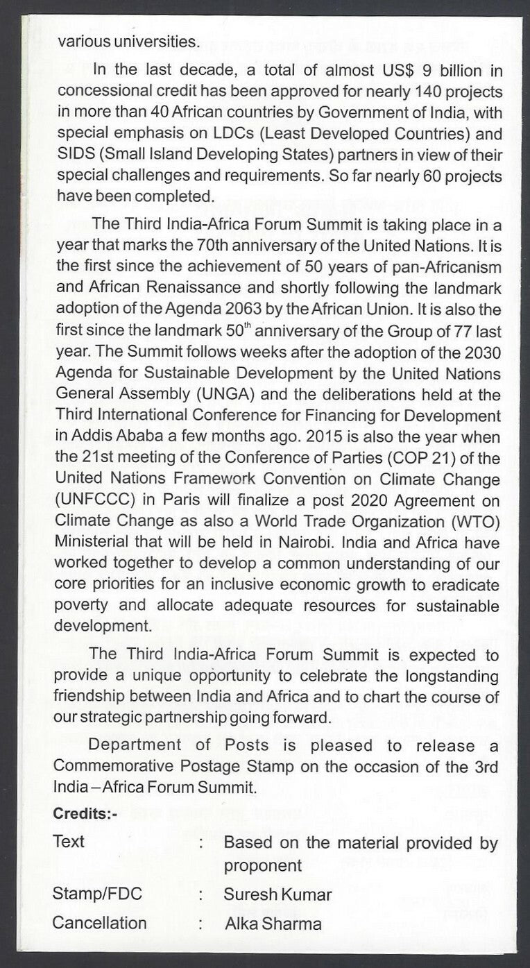 India 2015 India-Africa Summit Animlas used brochure