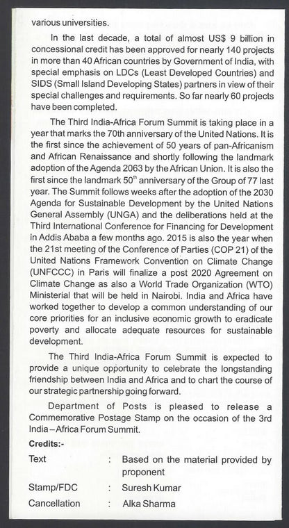 India 2015 India-Africa Summit Animlas used brochure