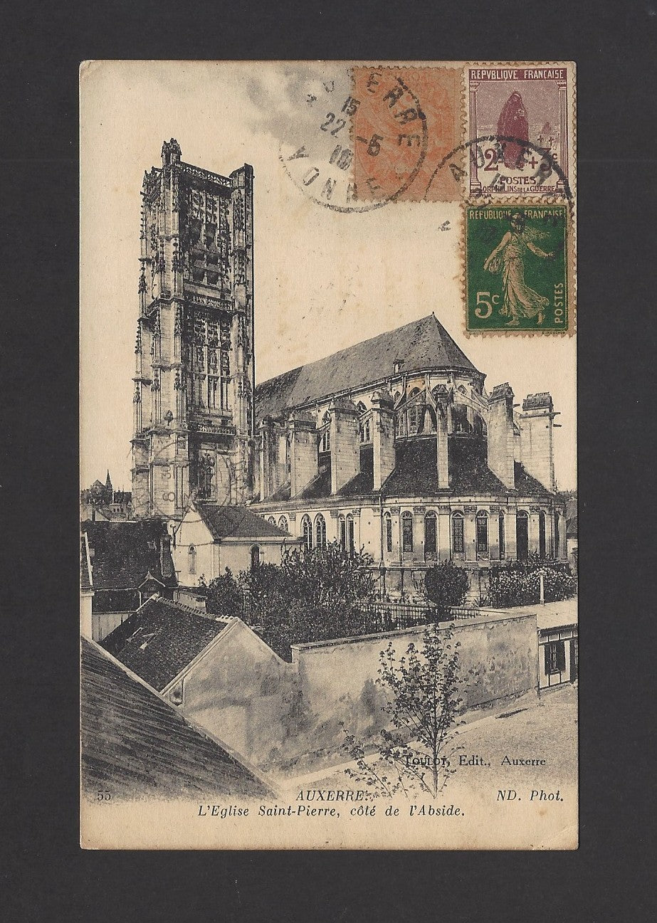 France 1918 postcard to India with better stamps