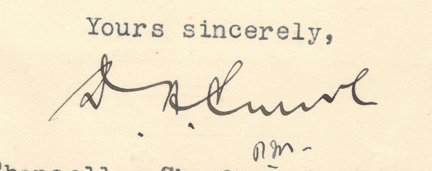 India 1933 crested letter PRIME MINISTER * KOLHAPUR GOVERNMENT signed