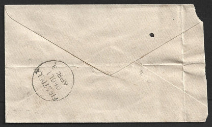 AOP India 1892 env canc NUSEERABAD Experimental duplex