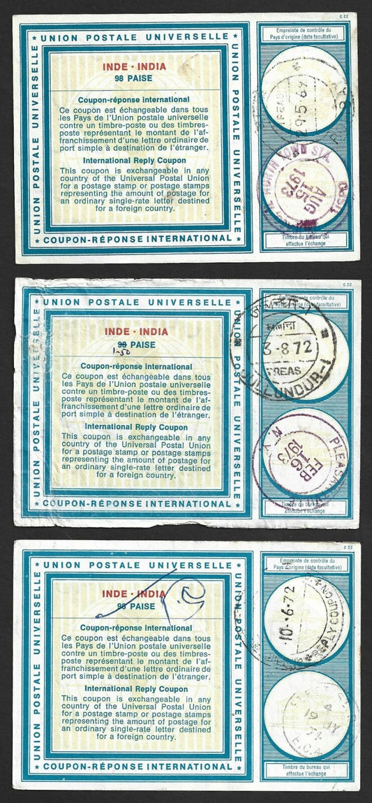 (AOP) India IRC International Reply Coupon collection (12)