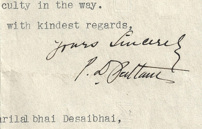 (AOP) India crested letter BHAVNAGAR STATE signed by the Diwan 1930