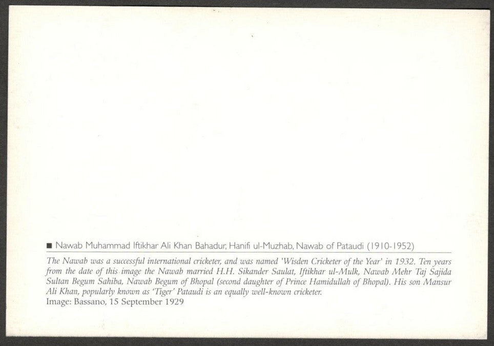 AOP India 2010 Princely States maxi card Md. Iftikhar Ali Khan Nawab of Pataudi