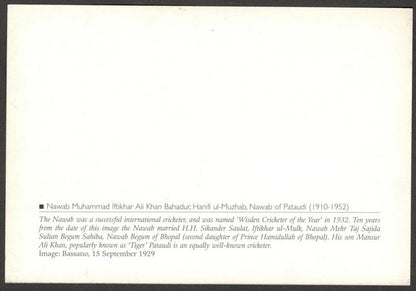 AOP India 2010 Princely States maxi card Md. Iftikhar Ali Khan Nawab of Pataudi