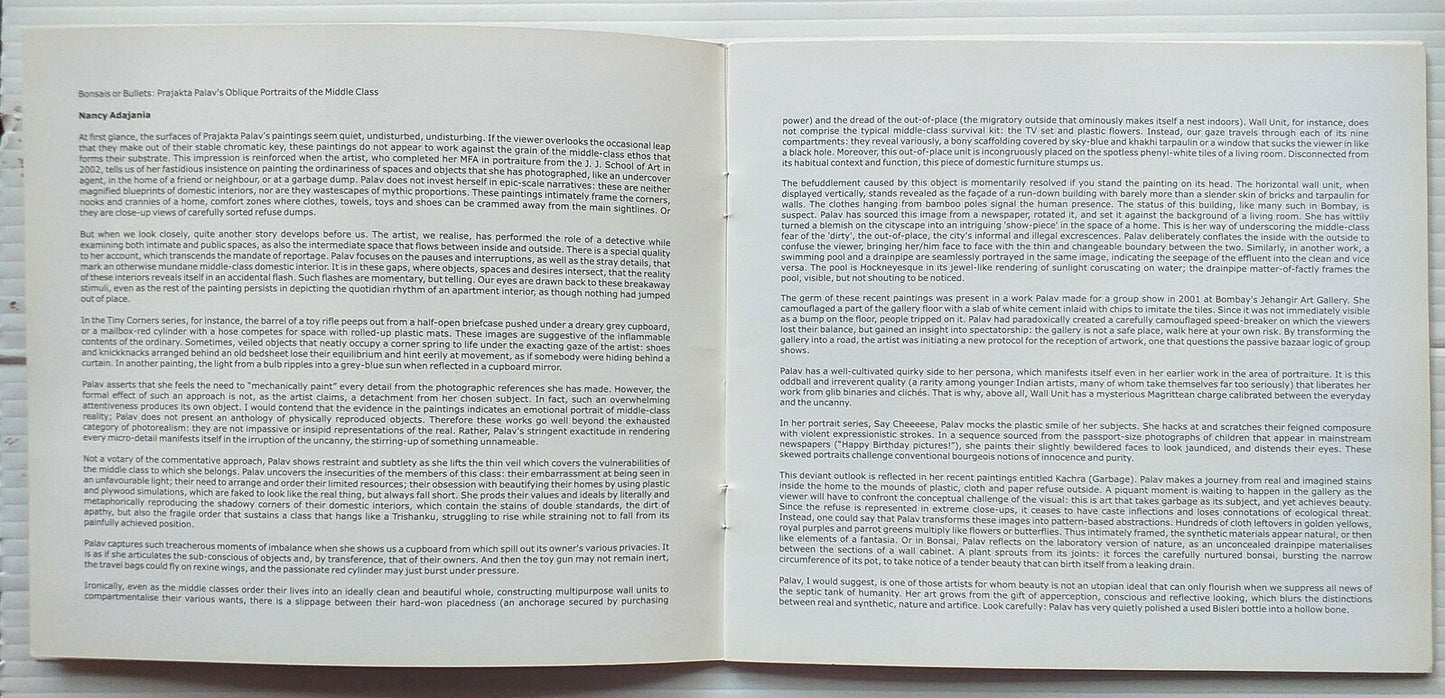 India Contemporary Art PRAJAKTA PALAV 2005 Exhibition souvenir12pages