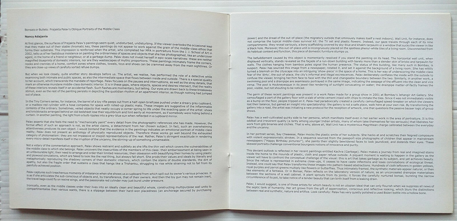 India Contemporary Art PRAJAKTA PALAV 2005 Exhibition souvenir12pages