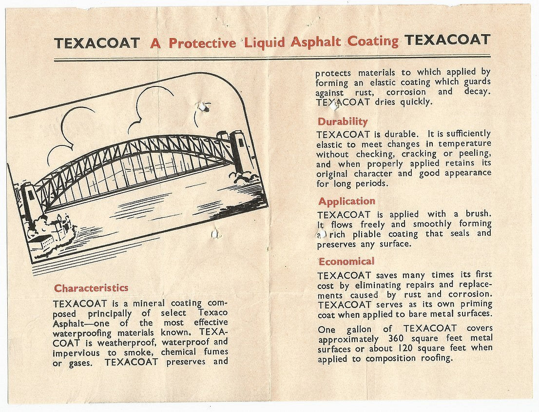 CALTEX (India) TEXACOAT advertisement leaflet etc