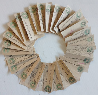 India KEdVII 1/2a green envelopes x 100 selected for condition WHOLESALE