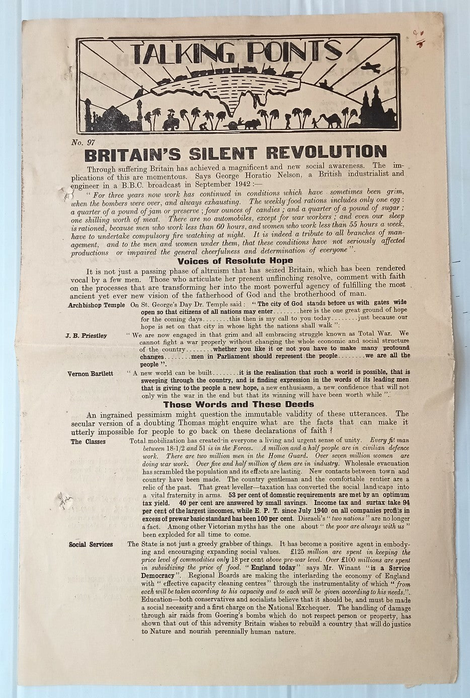 AOP India National War Front  Propaganda Leaflet Britain's Silent Revolution 2pg