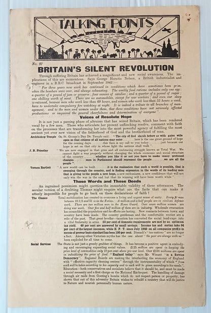 AOP India National War Front  Propaganda Leaflet Britain's Silent Revolution 2pg