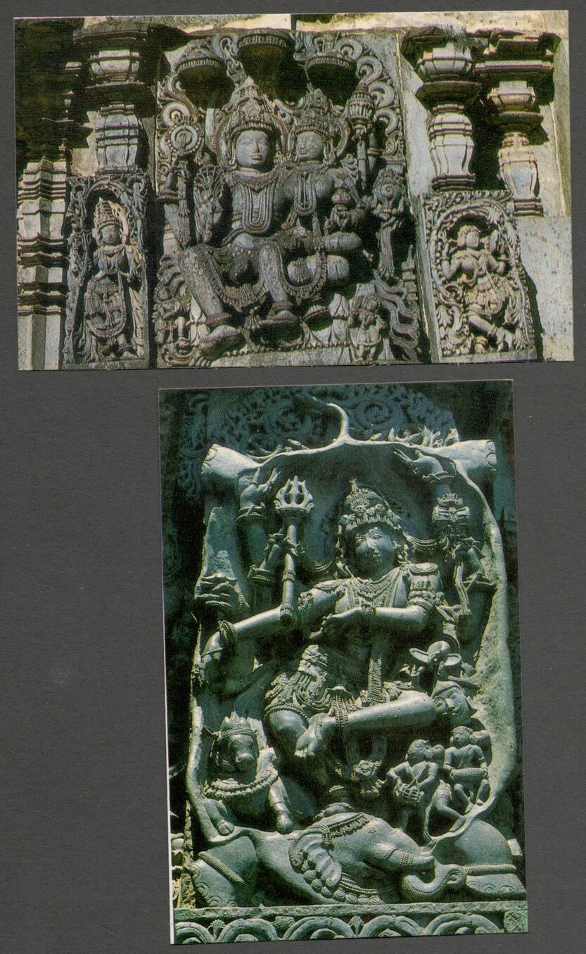 AOP India vintage set of 10 postcards HALEBEEDU