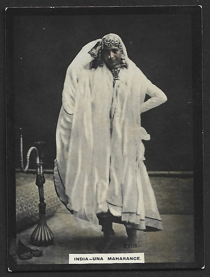 SUSINI CIGARS 1910s hand colored photographic trade card INDIA INDIAN WOMAN