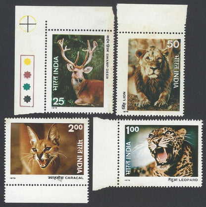 India 1976 Wildlife Animals set of 4  MNH