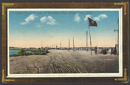 India 1911 Coronation Durbar 1st Duke of Wellington Regt. Camp color postcard